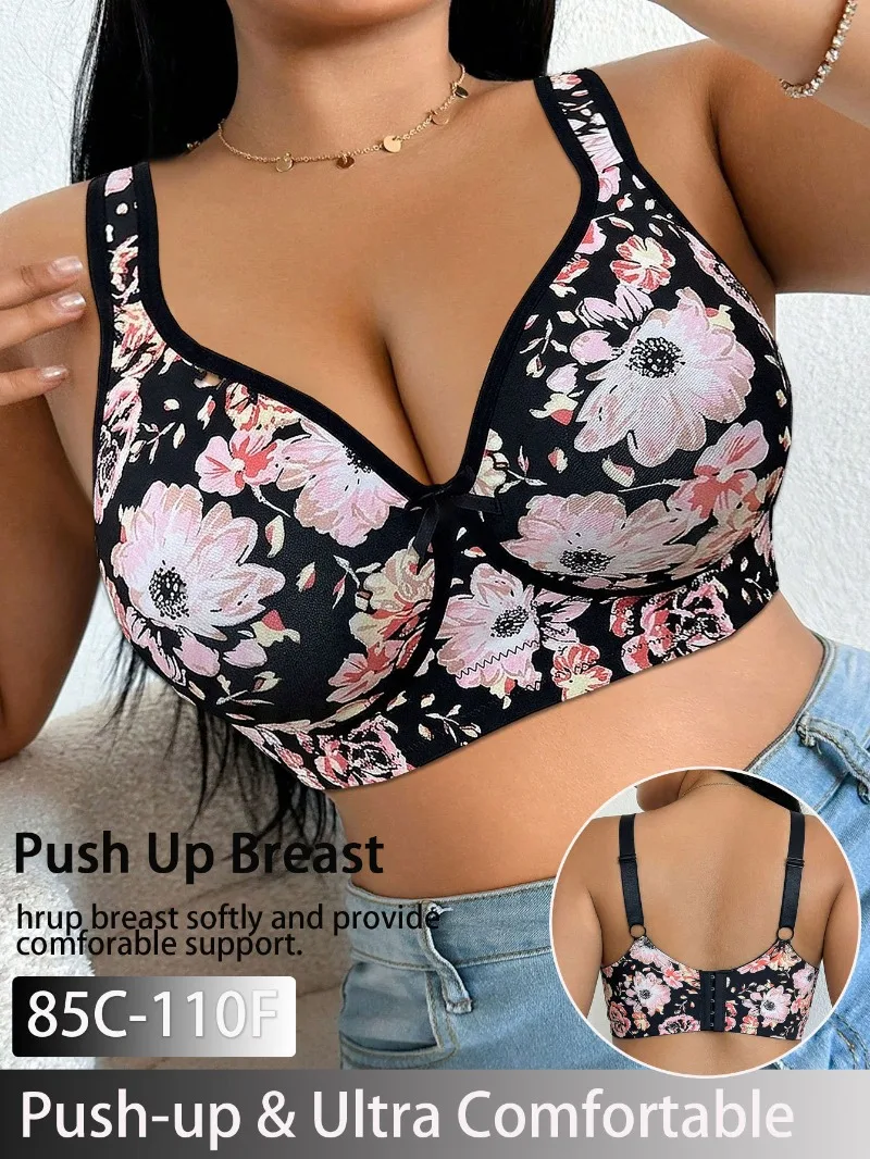 Full Coverage Bra - Plus Size Women Bra Lace Push