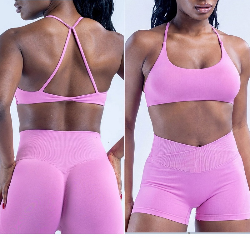 T Shirt Bra Seamless - SEEKSUC New Seamless Knitted Yoga Suit